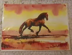 Buy Watercolour Painting. Friesian Horse Unframed. Original Work. • 35£