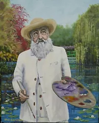 Buy NEW DON CAMERON ORIGINAL Claude  Monet In His Garden At Giverny  Lilies PAINTING • 3,850£