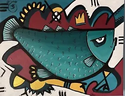 Buy Original Artwork Signed Graffiti Lowbrow Painting Fish Art Fishing Sculpture • 40£