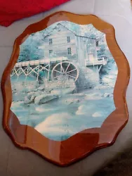 Buy Wooden Hand Made, Varnished Picture Water Mill, Early 2000 • 77.48£