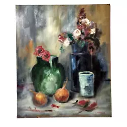 Buy Mid-century Vintage Painting French Post Impressionist Oil On Canavas Signed 21  • 315.74£