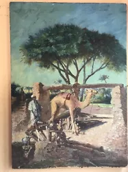 Buy Theodore MODRA Original OIL On Canvas EGYPTIAN REVIVAL 1912 Camel Palm Tree Art • 3,937.47£