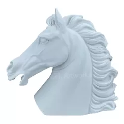 Buy Large Horse Head Animal Statue Greek Garden Sculpture Cast Marble Home Decor • 197.80£