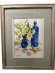 Buy Original Carol Freas Watercolor Daffodils At The Beach Signed Framed • 115.76£