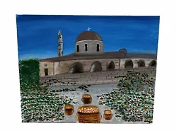 Buy Santorini/ Mediterranean Oil Painting By Tula 2020, Good Condition, I16 B498 • 5.95£