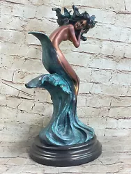 Buy Medusa Guardian Full Figure Sculpture Hot Cast Bronze Nude Home Art Deco Statue • 318.96£