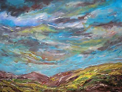 Buy Original Contemporary Acrylic Landscape Painting On Canvas With Free Postage • 40£