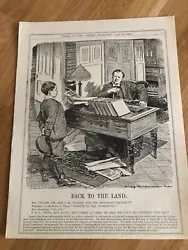 Buy 1909 Original Cartoon Print ! Back To The Land . Winston Churchill • 13.99£