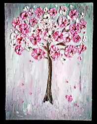 Buy 3D Art Original Oil Painting Flowering Tree Art Miniature 8 X 6 Inches • 48.94£