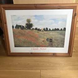 Buy Claude Monet 1875 Image Of Poppyfield. Print And Wooden Framed - 79cm By 59cm • 29.99£