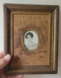 Buy Antique Colonial Miniature Portrait Painting Of Lady Woman Framed • 165.77£