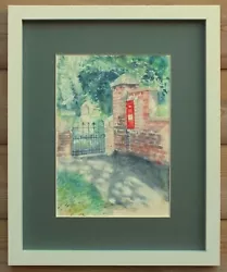 Buy Village Postbox Vintage Watercolor Painting, Framed Original • 30£