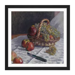 Buy Alfred Sisley  Apples And Grapes In A Basket Painting Square Framed Wall Art • 29.99£