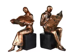 Buy Bookends Man And Woman Couple Reading Set Of 2 Pieces Art Sculpture Decor Gift • 48.25£