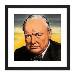 Buy Timym Portrait UK Prime Minister Winston Churchill Painting Framed Wall Art 9X9 • 18.99£