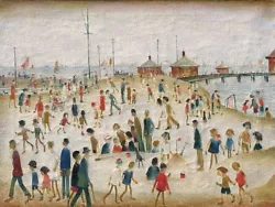 Buy Lowry Beach Framed Canvas Art Picture Print  30 X20 18m Lowry Style • 24.98£