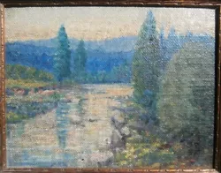 Buy Ca. 1920 American IMPRESSIONIST Artist DIRTY PAINTING Monet- Like PLEIN AIR Oil • 845.77£