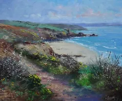 Buy Superb Richard Blowey Original Oil Painting Kenneggy Beach Prussia Cove Cornwall • 169£