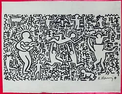 Buy Keith Haring American (Handmade) Mixed Media Paper Painting Signed And Stamped • 119.90£