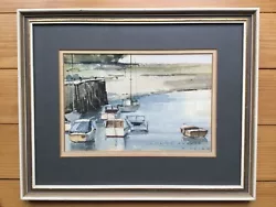 Buy William Barnes (1916-1990) Original Watercolour Framed Harbour Boats Scene ⭐️⭐️ • 27.95£