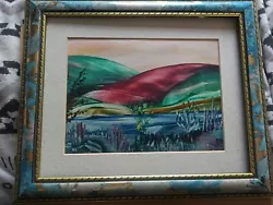 Buy Vintage Mountain Valley Drawing Picture With Frame  • 45£