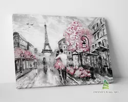 Buy Pink Paris City Canvas Art Oil Painting Framed Wall Art Print Picture Decor_D857 • 15£