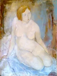 Buy Very Good Large Size Canvas Painting Nude Woman Length 80cm Old 1995 • 1,850£