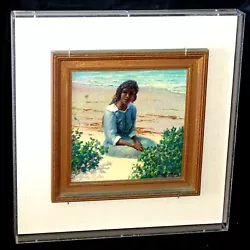 Buy 1920s Hawaii Oil Painting Young Girl On The Beach By D. Howard Hitchcock (BrB) • 6,227.26£