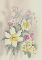 Buy I. Barnes  - 20th Century Watercolour, Daffodils • 36£
