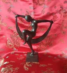 Buy Art Deco Bronze Dancer Max Le Verrier Scarf Dancer Naked • 175£