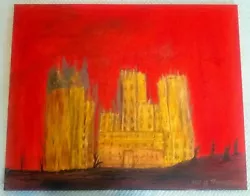 Buy Oil Painting Original Signed 24×30 The Burning City Stretched Canvas  • 14,237.90£