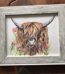 Buy Watercolour Original Highland Cow On A3 Paper By Deborah • 49£
