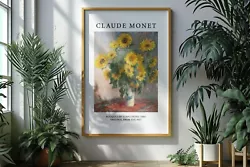 Buy Bouquet Of Sunflowers Claude Monet Famous Painting Vintage Wall Art Poster Print • 3.99£