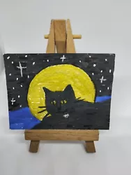 Buy Black Cat & The Moonlight Aceo • 2.99£