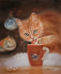 Buy Ginger Cat Painting Original Direct From The Artist • 108.60£