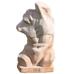 Buy Sculpture Torso Male Terracotta Italian For External Garden Or Indoor H 53cm • 307.45£