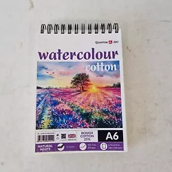 Buy Quantum Art Watercolour Rough Cotton 25% Pad On Spiral Book - 300gsm - A6, White • 4.97£