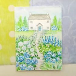 Buy ACEO ORIGINAL Hand Painted Signed Cottage Garden Mini Painting By Hellie P • 8.99£