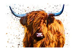 Buy Highland Cow Peak District Artwork Print Poster - A3 HD - FREE NEXT DAY DELIVERY • 6.99£
