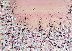 Buy Cherry Blossoms Original Oil Painting On Canvas  Palette Knife Texture Pink • 434.15£