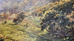 Buy Antique Oil Painting Devon Exmoor Landscape Wild Gorse Signed   Finch   Framed • 95£