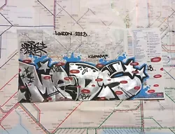 Buy Original Graffiti Art Painting On London Underground Map Signed Rare Medz • 30£