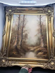 Buy Vintage Oil Painting On Canvas Of Woods & Stream ~ Gilt Frame ~ W .Horner  • 35£