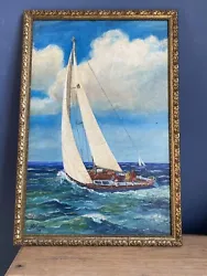 Buy Painting Of A Boat Sailing Signed On Board 1974 • 25£