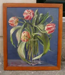 Buy Knud Clemmensen (1870) Tulips In Glass Art Deco Vase. Dated 1927 • 239.33£