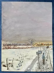 Buy Antique Watercolour Painting - Winter Landscape, George Chance, C.1880 • 8£