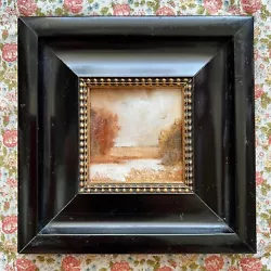 Buy Original Oil Painting Shellac Vintage Old Picture Frame Antique Wood Landscape • 85.80£