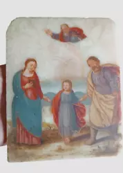 Buy Painting Antique On Alabaster Holy Family • 934.91£