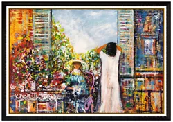 Buy Guy Dessapt Large Painting Original Oil On Canvas Floral Female Portrait Artwork • 2,778.18£