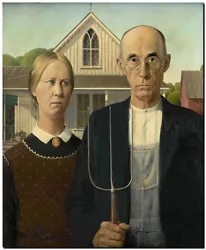 Buy Grant Wood American Gothic CANVAS PRINT Farming  Painting Poster 24 X16  • 17.39£